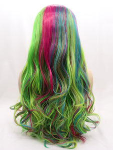 Rainbow Wavy Lace Front Wig 183
