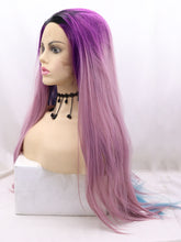 Load image into Gallery viewer, Gradient Purple&amp;Blue Lace Front Wig 647