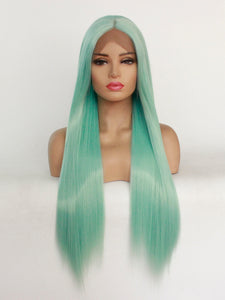 26“ Mint Green Lace Front Wig 491
