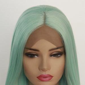 26“ Mint Green Lace Front Wig 491