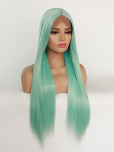 26“ Mint Green Lace Front Wig 491