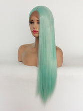 Load image into Gallery viewer, 26“ Mint Green Lace Front Wig 491