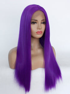 24" Blue Violet Lace Front Wig 494