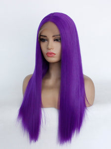 24" Blue Violet Lace Front Wig 494