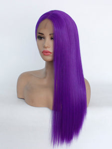 24" Blue Violet Lace Front Wig 494