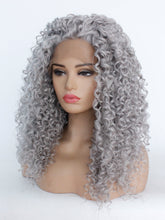 Load image into Gallery viewer, 26&quot; Gray Curly Lace Front Wig 498