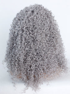 26" Gray Curly Lace Front Wig 498