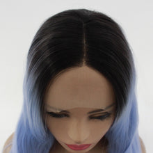 Load image into Gallery viewer, 24&quot; Rooted Baby Blue Wavy Lace Front Wig 508