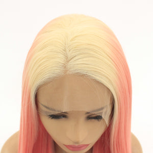26" Rooted Gradient Pink Lace Front Wig 509