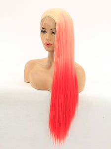 26" Rooted Gradient Pink Lace Front Wig 509
