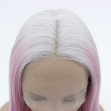 Load image into Gallery viewer, 26&quot; Gray Root Pink Lace Front Wig 461