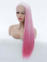 Load image into Gallery viewer, 26&quot; Gray Root Pink Lace Front Wig 461
