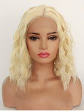 Load image into Gallery viewer, 14” French Vanilla Blonde Wavy Lace Front Wig 504