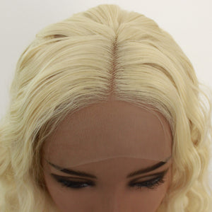 14” French Vanilla Blonde Wavy Lace Front Wig 504