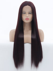 26“  99J Plum Red Lace Front Wig 486