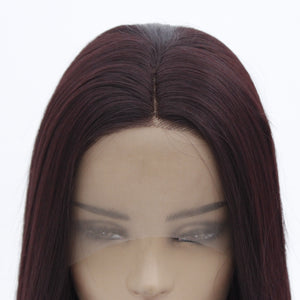 26“  99J Plum Red Lace Front Wig 486