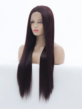 Load image into Gallery viewer, 26“  99J Plum Red Lace Front Wig 486