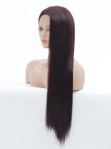 26“  99J Plum Red Lace Front Wig 486