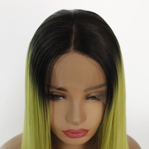 Rooted Mustard Green Lace Front Wig 521