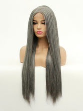 Load image into Gallery viewer, 26&quot; Mixed Gray Lace Front Wig 500