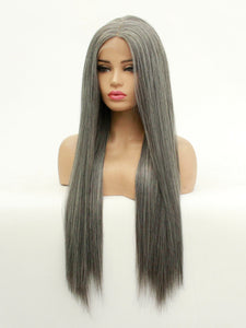 26" Mixed Gray Lace Front Wig 500