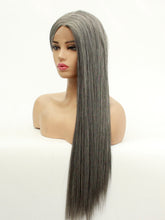 Load image into Gallery viewer, 26&quot; Mixed Gray Lace Front Wig 500