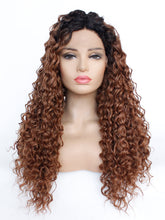 Load image into Gallery viewer, Rooted Brown Curly Lace Front Wig 501
