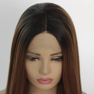 26" Rooted Auburn Lace Front Wig 445
