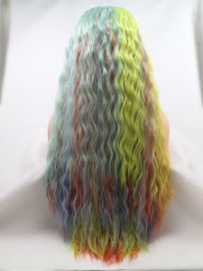Rainbow Wavy Lace Front Wig 139