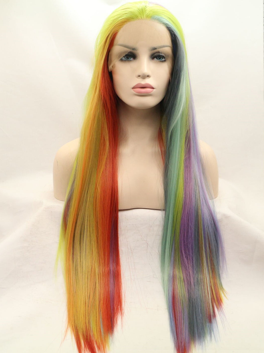 Rainbow Straight Lace Front Wig 622