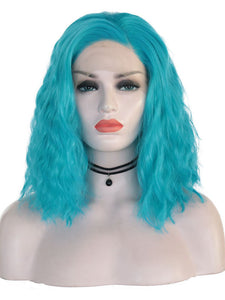 12" Ice Blue Wavy Lace Front Wig 021