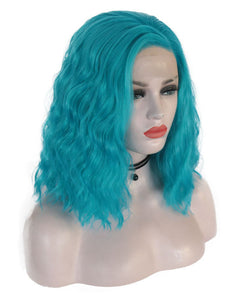 12" Ice Blue Wavy Lace Front Wig 021