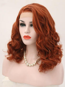 Copper Brown Wavy Lace Front Wig 618