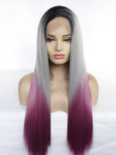 Load image into Gallery viewer, Rooted Grey To Purple Lace Front Wig 396