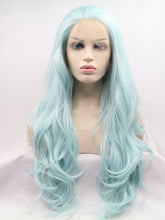 Load image into Gallery viewer, Pastel Blue Wavy Lace Front Wig 200