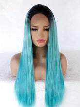 Load image into Gallery viewer, 26&quot; Rooted Blue Lace Front Wig 389