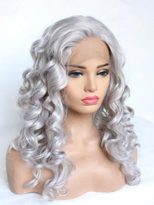 26" Metal Gray Curly Lace Front Wig 395
