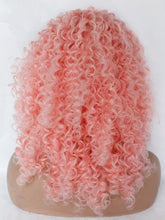 Load image into Gallery viewer, 22&quot; Sweet Pink Curly Lace Front Wig 416